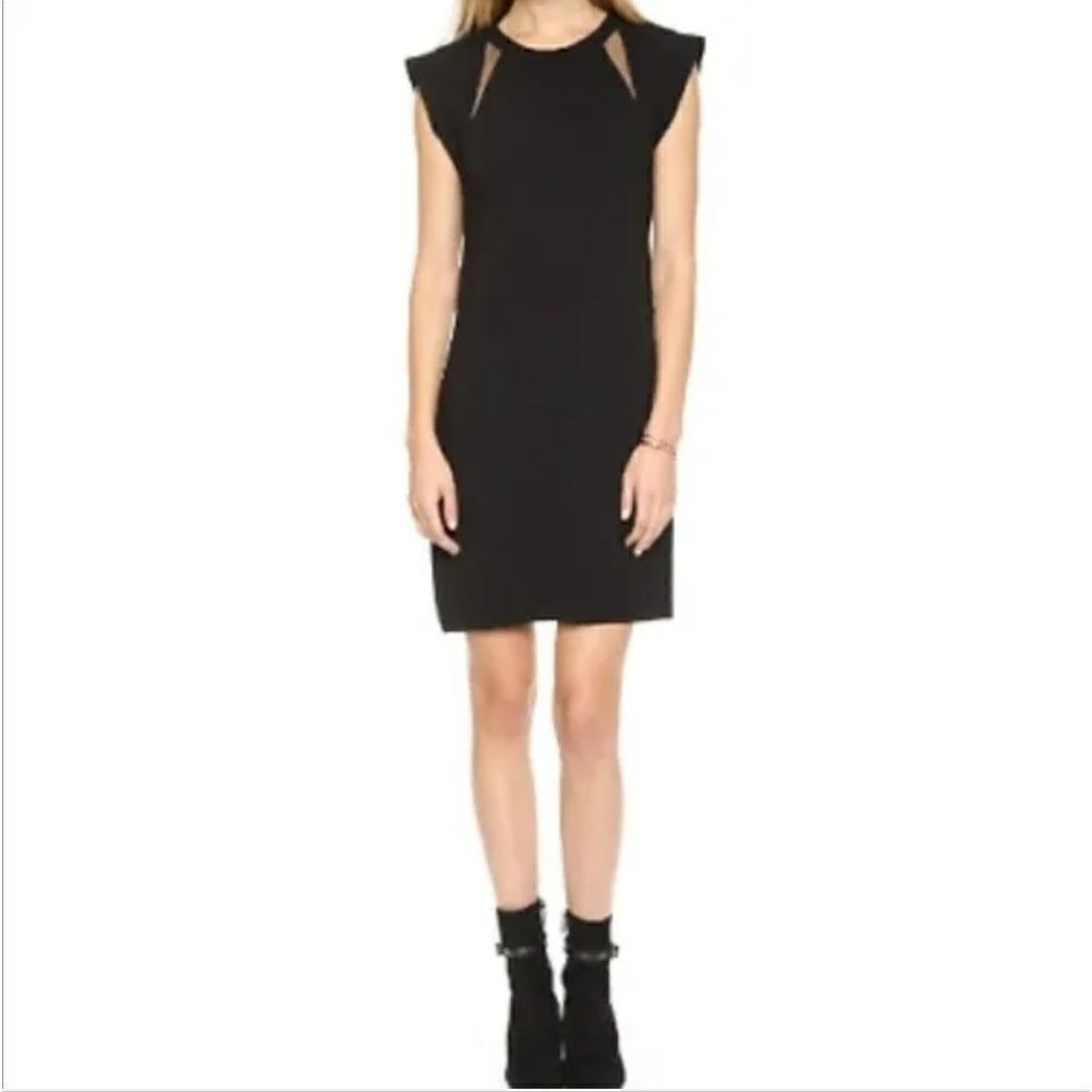 BCBGMaxAzria Alycia Black Dress wirh Mesh Cut Outs Size 2